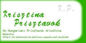 krisztina prisztavok business card